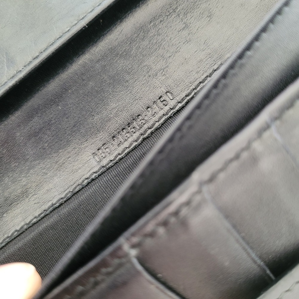 Gucci GG Monogram Long Wallet Black Canvas Leather Logo Bar 035-213313-2150 - Picture 6 of 15